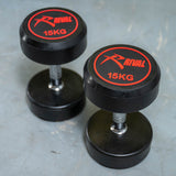 Rival Rubber Round Dumbell 15kgPair Blk