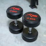 Rival Round Rubber Dumbbells - 17.5kg Pair