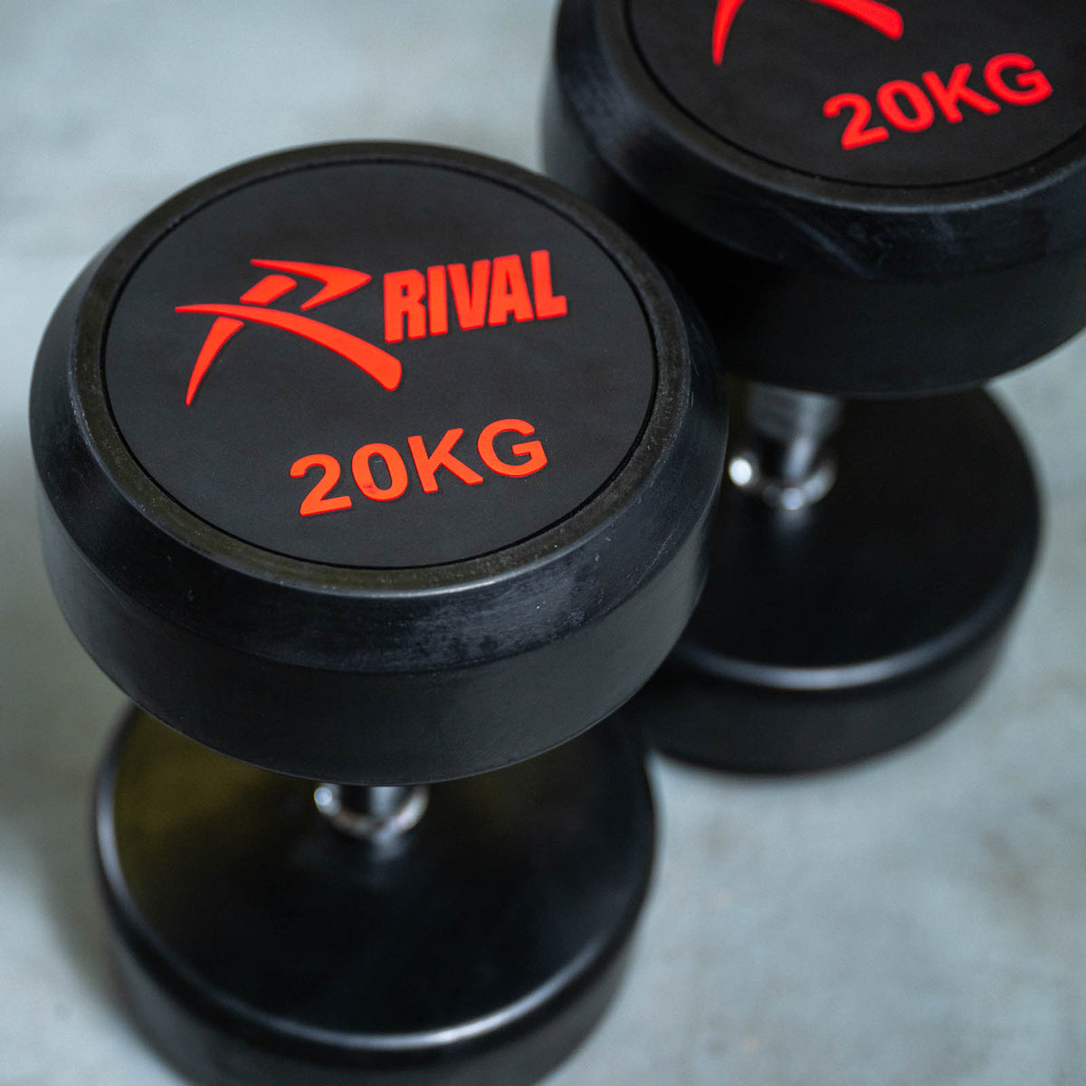 Rival Round Rubber Dumbbells - 20kg Pair