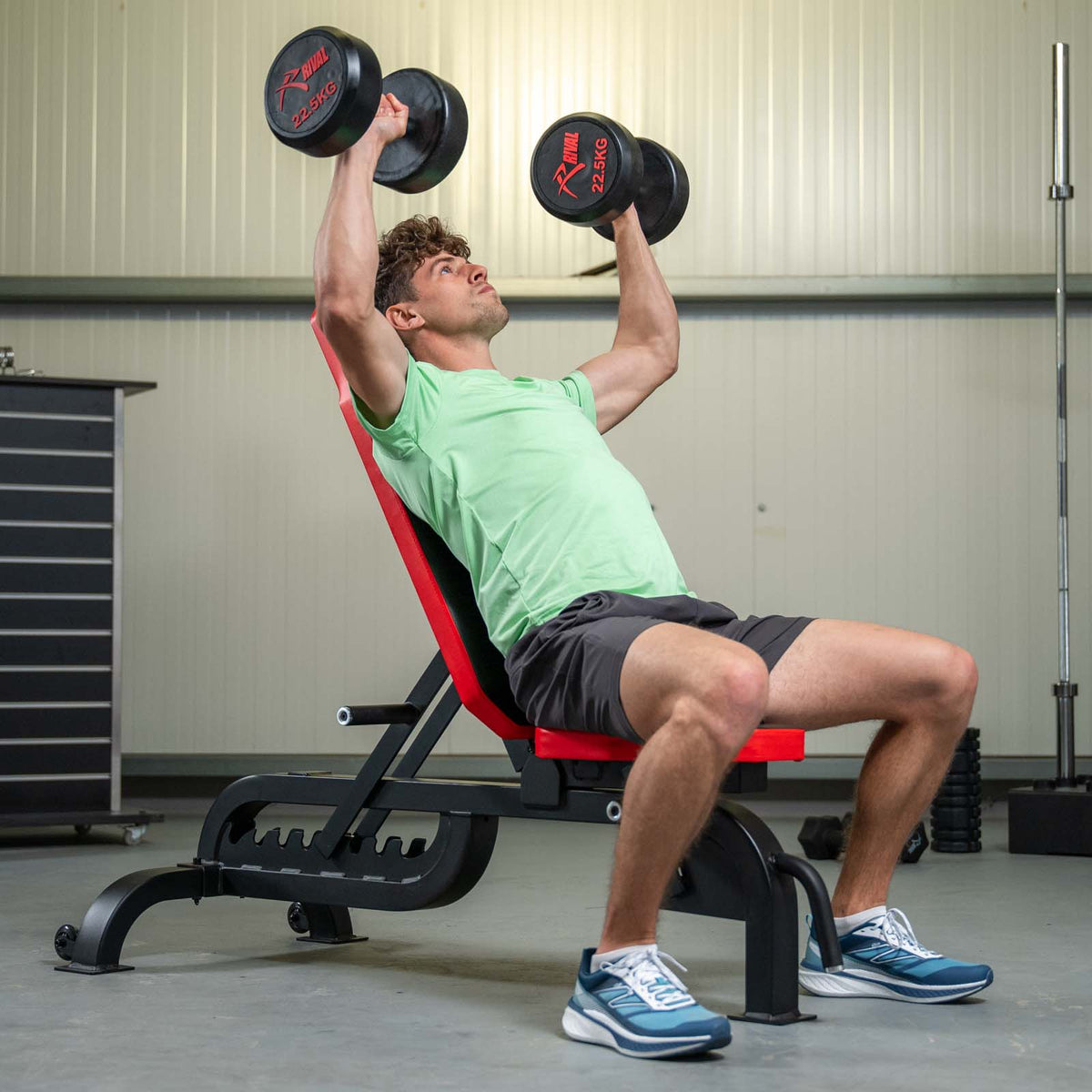 Rival Round Rubber Dumbbells - 22.5kg Pair