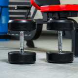 Rival Round Rubber Dumbbells - 22.5kg Pair