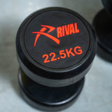 Rival Round Rubber Dumbbells - 22.5kg Pair