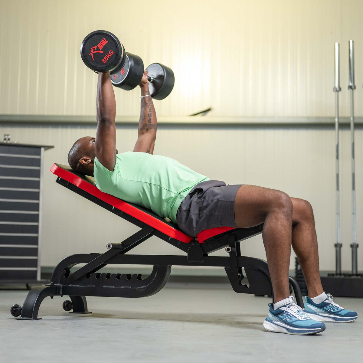 Rival Round Rubber Dumbbells - 35kg Pair