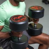 Rival Round Rubber Dumbbells - 37.5kg Pair