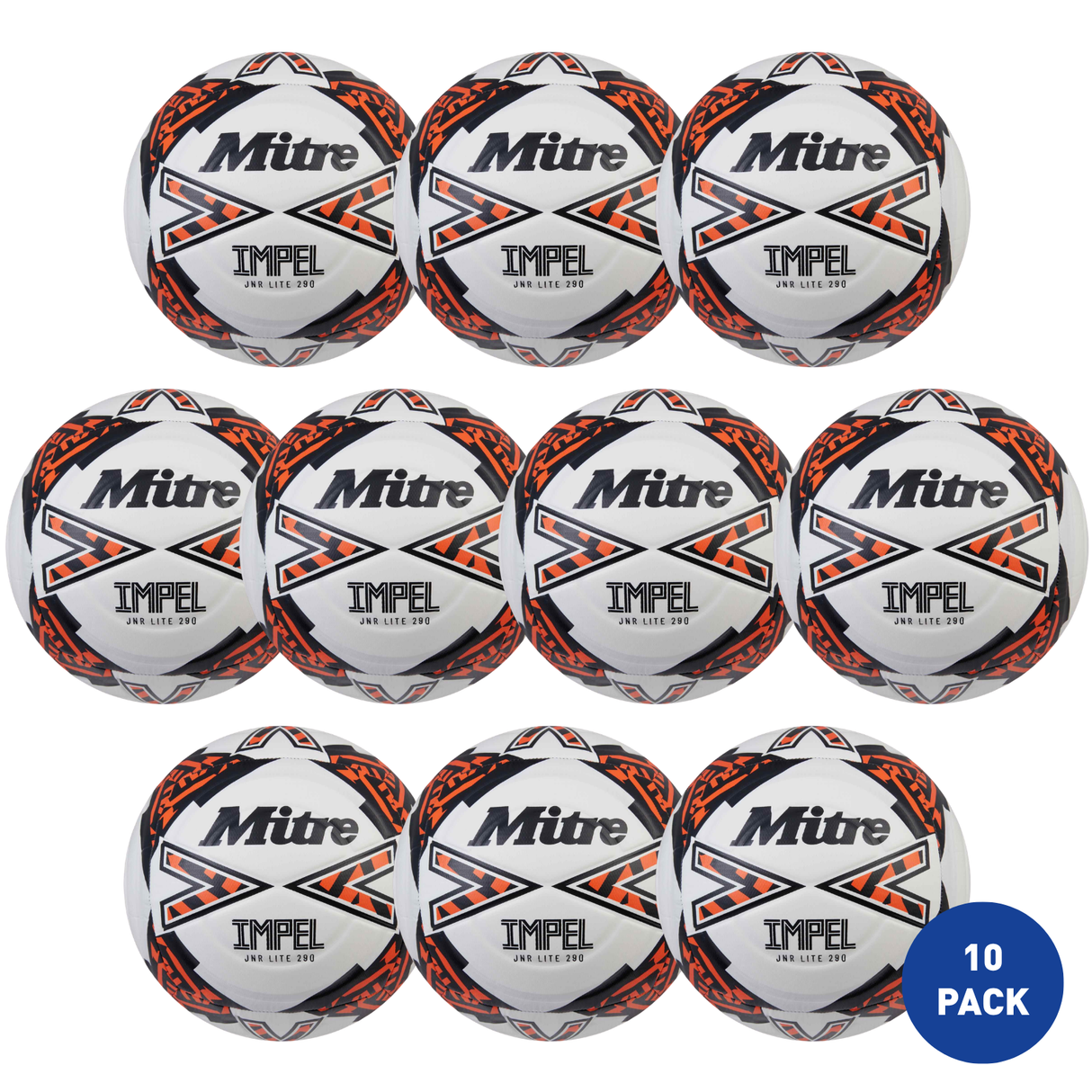 Mitre Junior Impel Lite 290g Football - 10 Pack