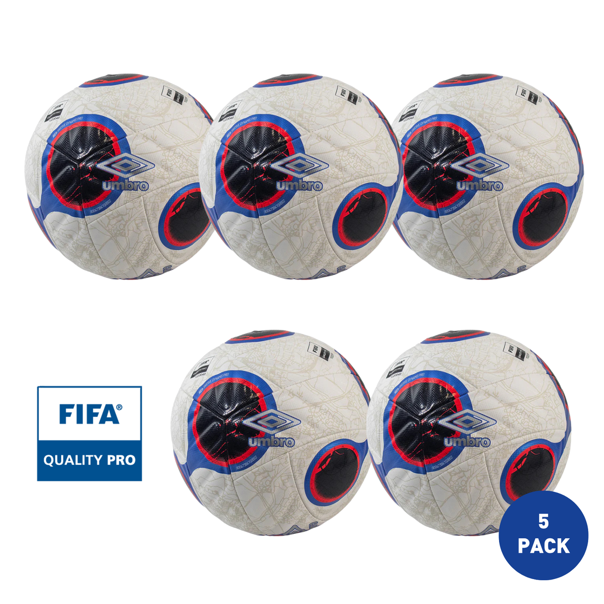 Umbro Neo Swerve Dynamis Pro Graphic Football - 5 Pack