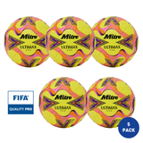 Mitre Ultimax Evo 26 Football Yellow - 5 Pack