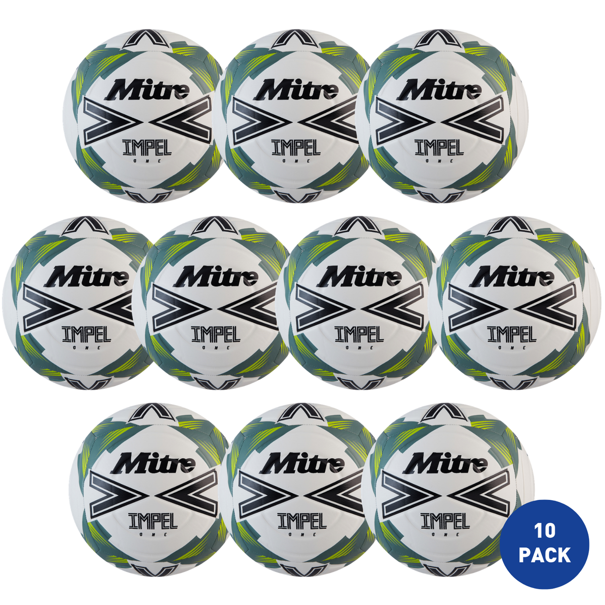 Mitre Impel One Hyperflow Groove Football - 10 Pack