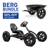 BERG Buddy Cross Black Go-Kart and Trailer