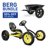 BERG Buddy Cross Yellow Go-Kart and Trailer