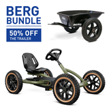 BERG Buddy Trail Green Go-Kart and Trailer