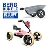 BERG Buzzy Pink Go-Kart & Trailer