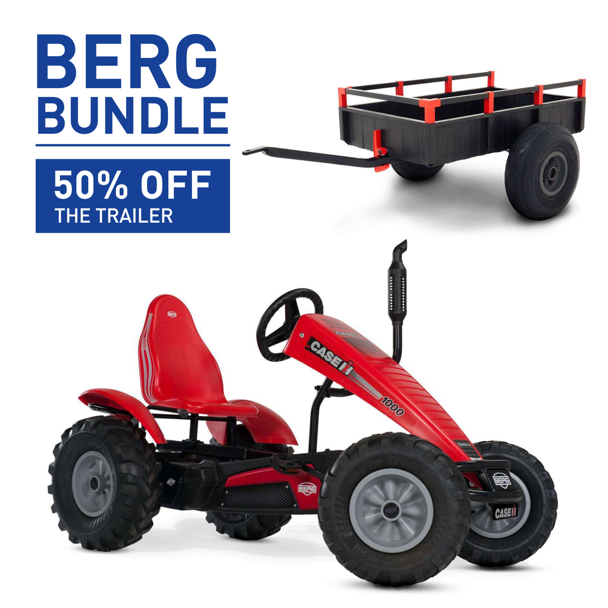 BERG XL Case IH BFR Go-Kart and Trailer