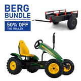 BERG XL John Deere BFR Go-Kart and Trailer