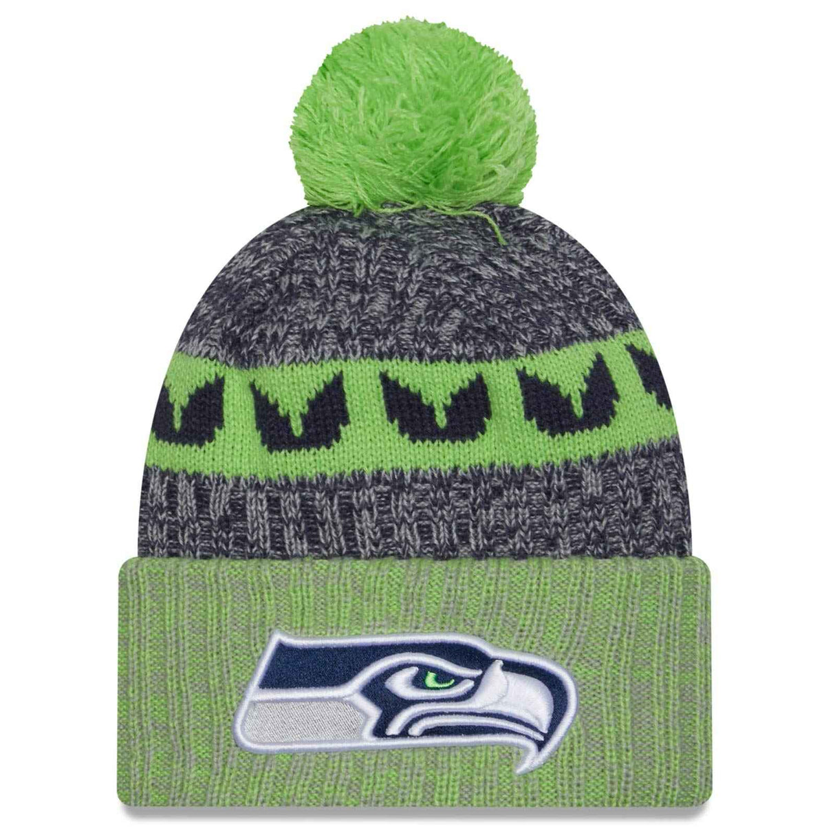 New Era Seattle Seahawks 2023/24 Sideline Cuffed Bobble Hat
