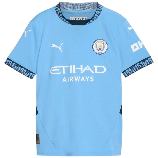 Manchester City Football 2024/25 Short Sleeved Kids Home Jersey