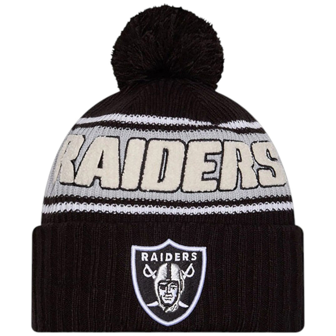 New Era Raiders NFL Sideline 2024 Bobble Beanie Hat