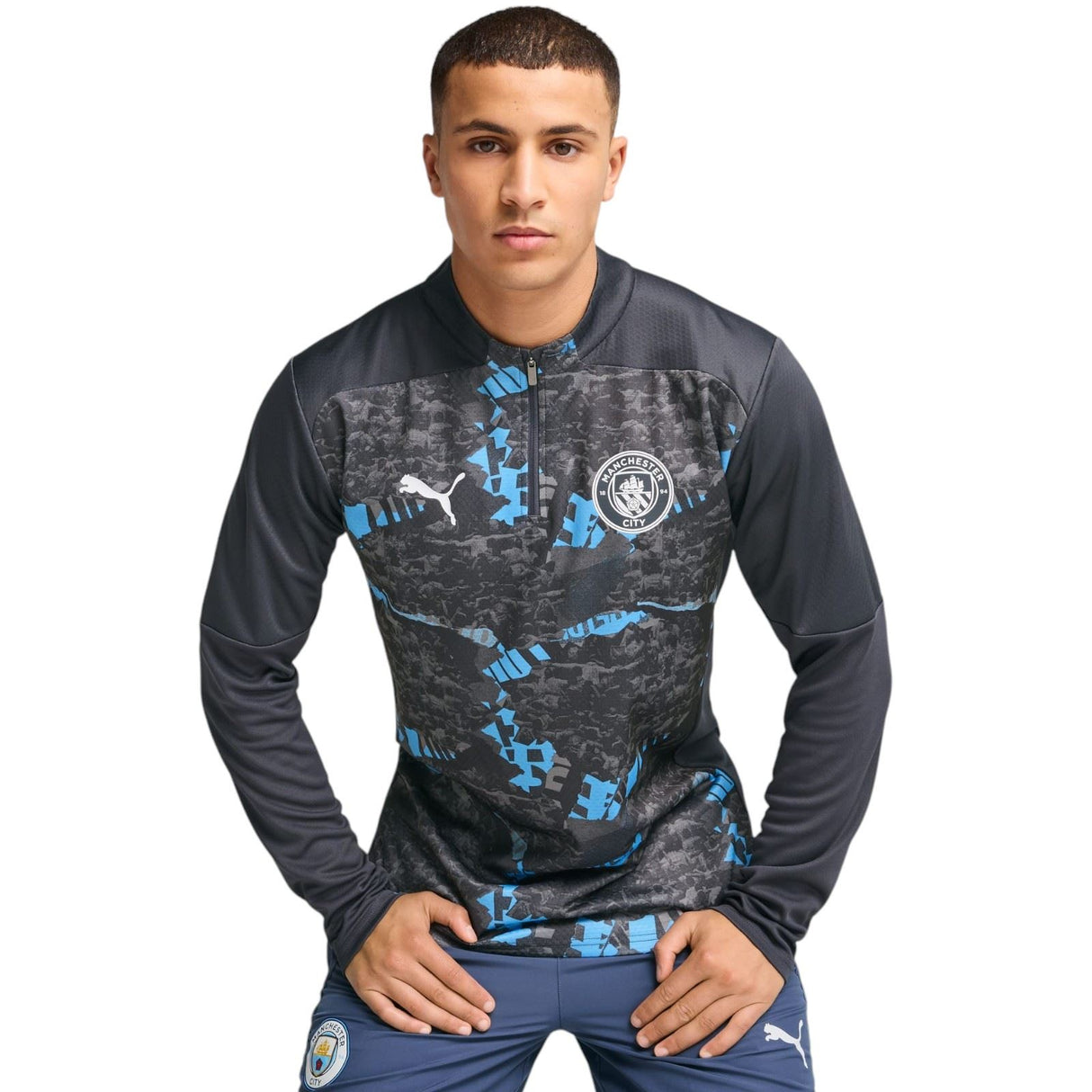 Puma Man City Football 2024/25 Pre-Match Mens Half-Zip Top