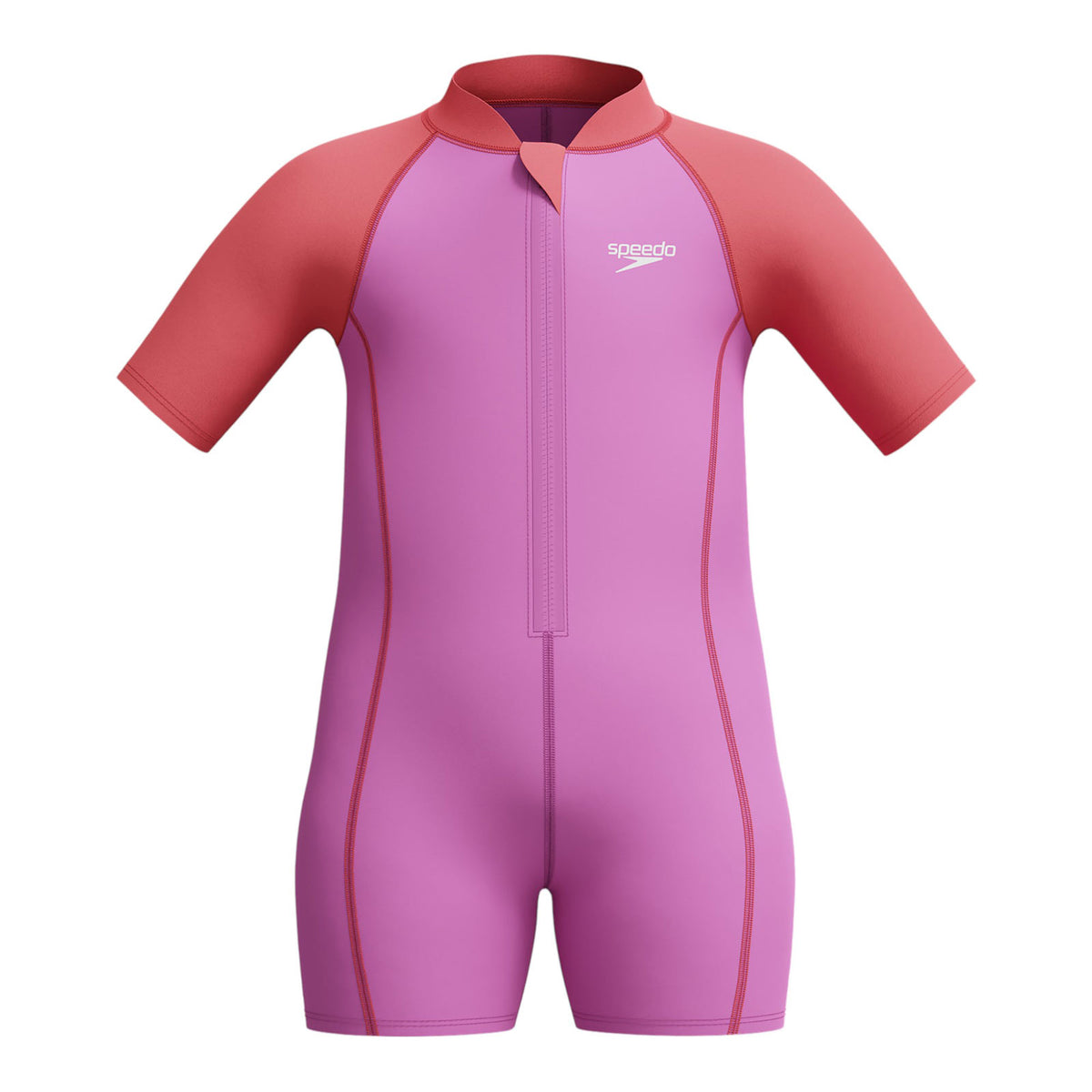 Traje De Neopreno Para Niños Speedo Learn To Swim - Manga Corta, Cremallera Delantera, Ideal Para Clases De Natación