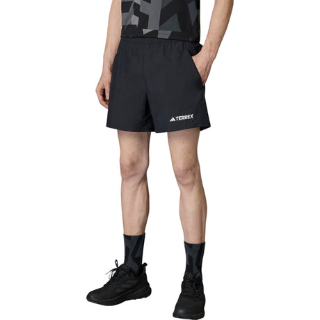 adidas Terrex Mens Regular-Fit Hiking Shorts Model Back View