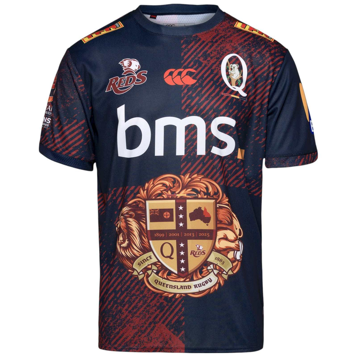 Canterbury Queensland Reds Lions Rugby 2025/26 Special Edition Mens T-Shirt Front View