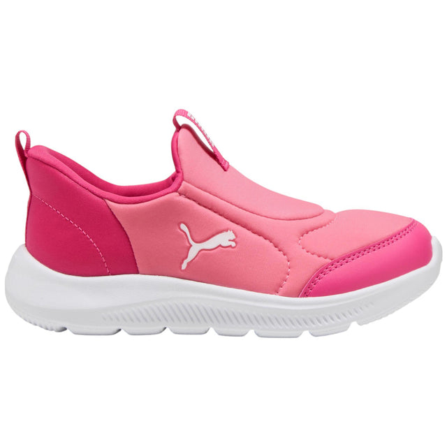 Puma Fun Racer 2 Sliptech Low-Cut Slip On Kids Shoes Pink Outer Full View
