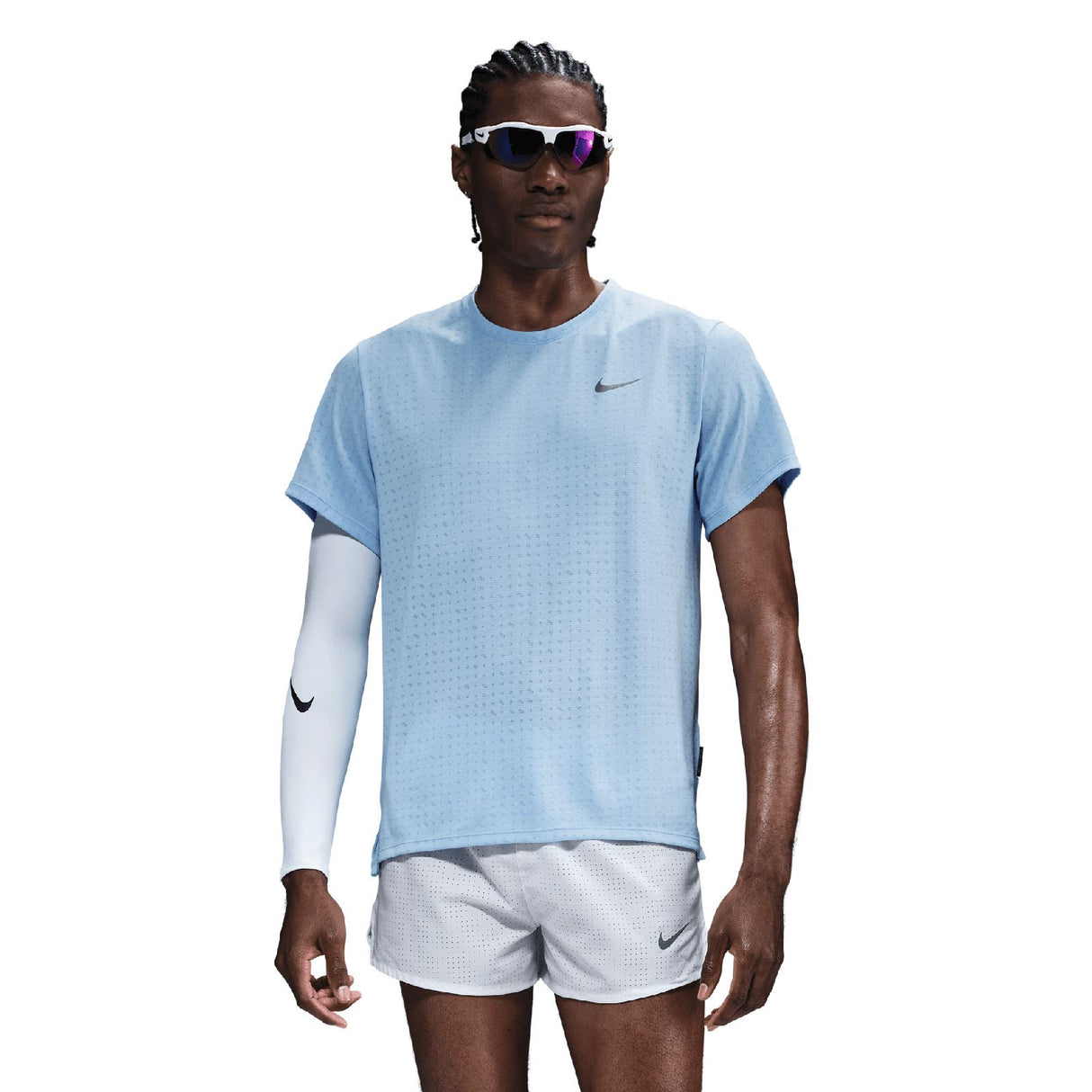 Nike Mens NK DF BREATHE MILER SS TOP Blu
