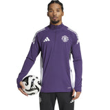 adidas Manchester Utd Football 2025/26 Adults Half-Zip Top Model Front View