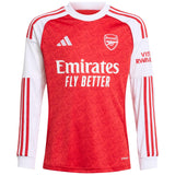 adidas Arsenal Football 2025/26 Kids Long Sleeved Home Jersey Front View