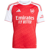 adidas Arsenal Football 2025/26 Kids Short Sleeved Home Jersey Front View