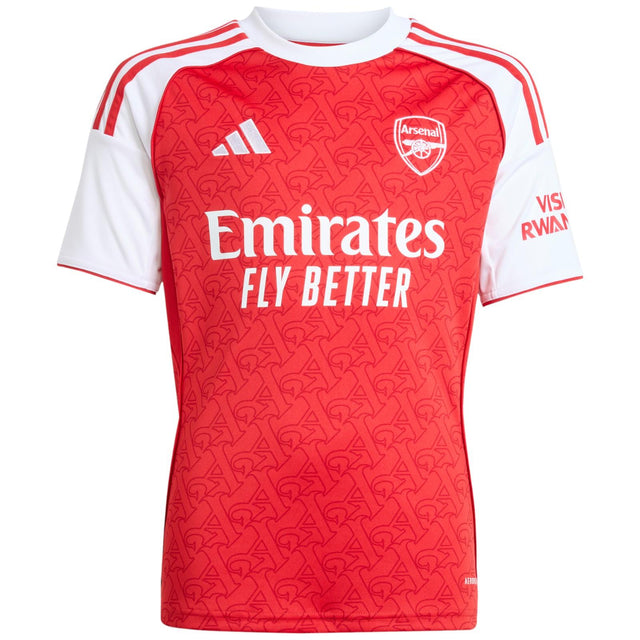 adidas Arsenal Football 2025/26 Kids Short Sleeved Home Jersey Front View