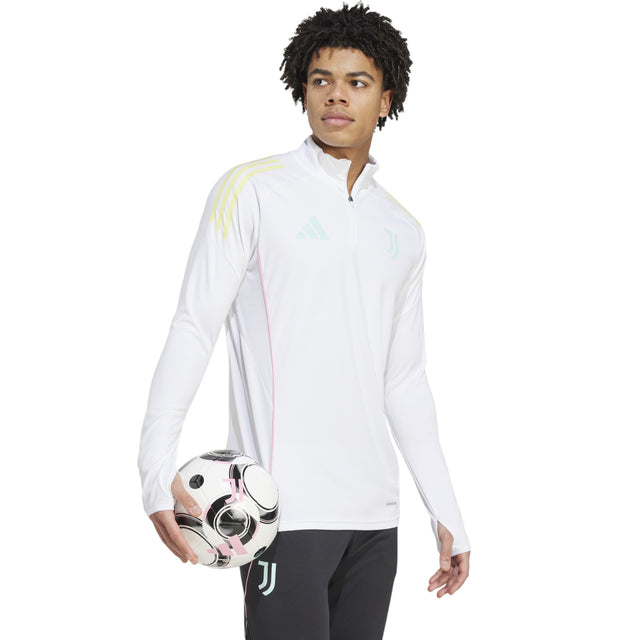 adidas Juventus Football Adults 2025/26 Half-Zip Training Top Model Front Side View