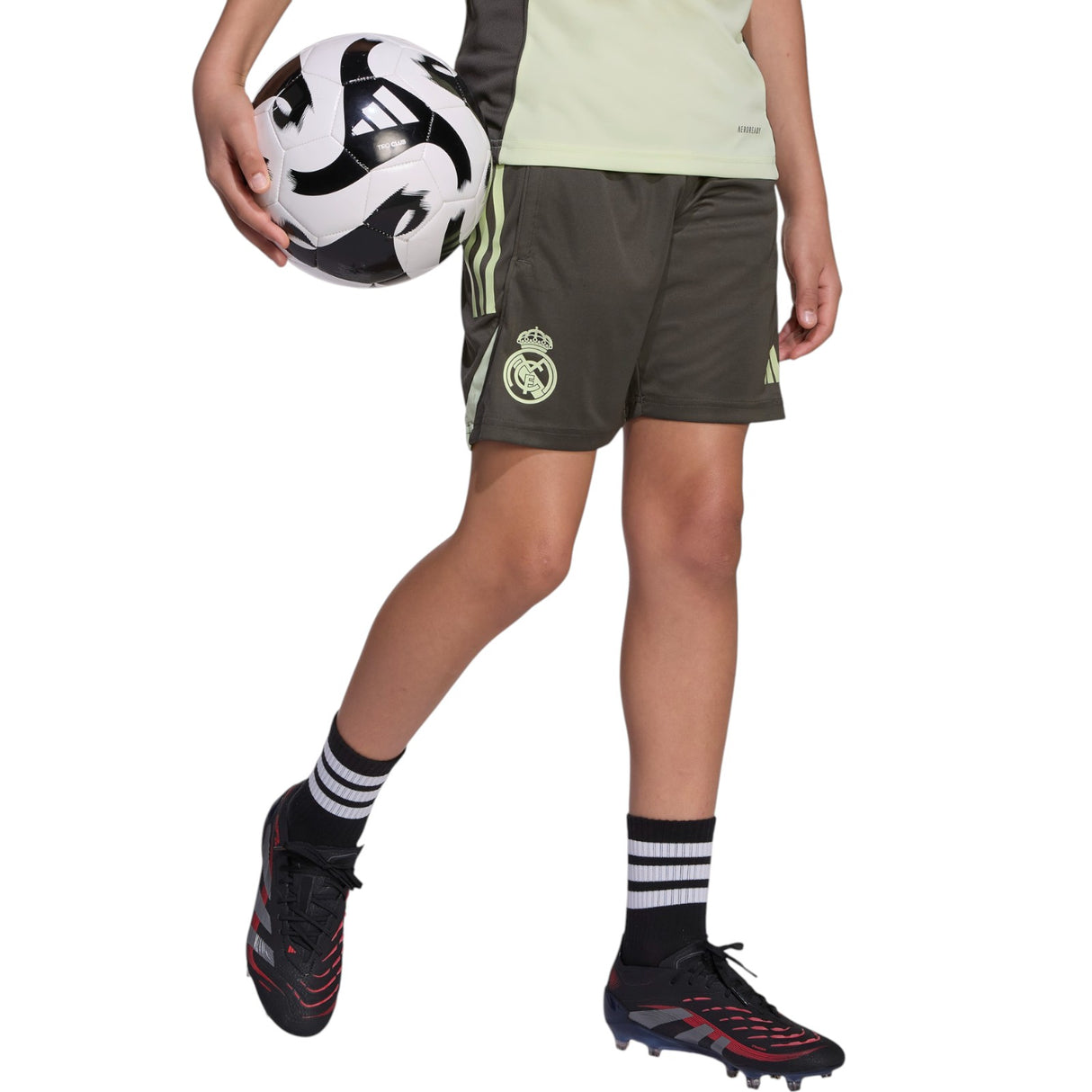 adidas Real Madrid Football 2025/26 Kids Training Short Model Front Side View