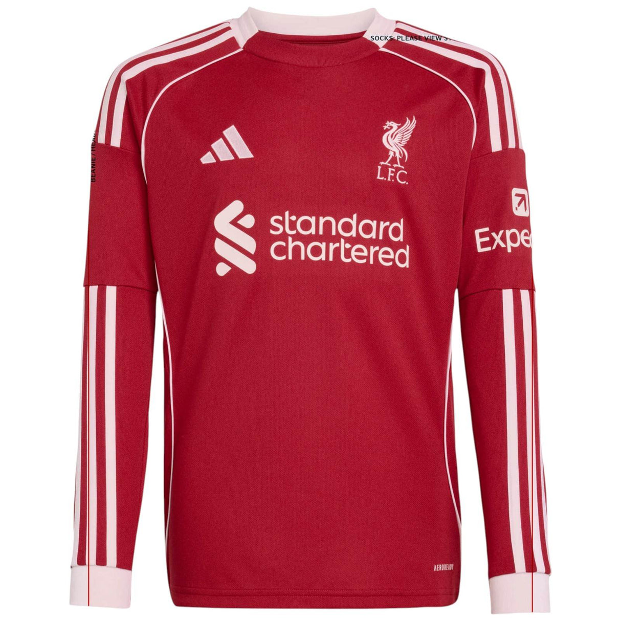 adidas Liverpool Football 2025/26 Kids Long Sleeved Home Jersey