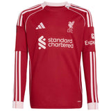 adidas Liverpool Football 2025/26 Kids Long Sleeved Home Jersey