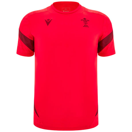 Macron Welsh&nbsp;Rugby 2025/26 Mens Short Sleeved Training T-Shirt Front View