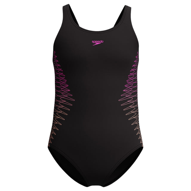 Speedo Girls Placement Muscleback Black