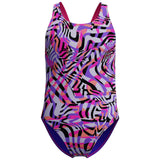 Speedo Girls Digit Allover Leaderback Swimsuit
