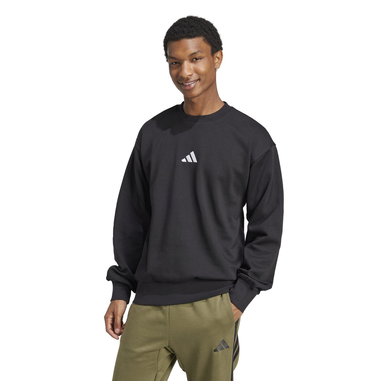 adidas FEELCOZY SWT  Mens Crew Black