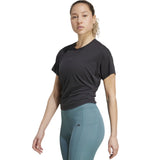 adidas Power Womens Short Sleeved Boxy Training T-Shirt Model Front Side View