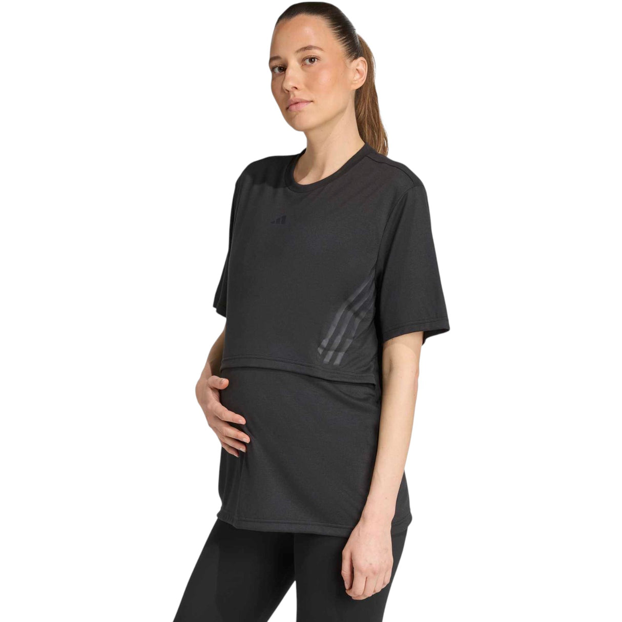 adidas Aeroready 3-Stripes Regular-Fit Maternity T-Shirt