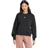 adidas Womens Fleece Crew Pullover Logo Sweatshirt Model Front View