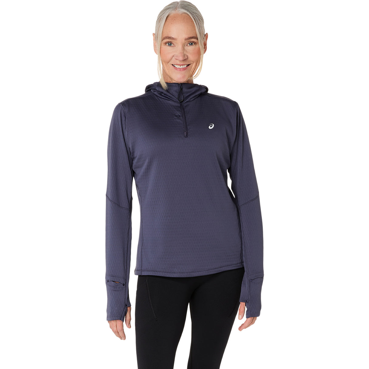 Asics Road Winter Womens LS Hoodie Navy