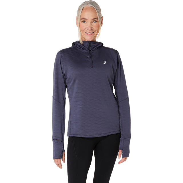 Asics Road Winter Womens LS Hoodie Navy