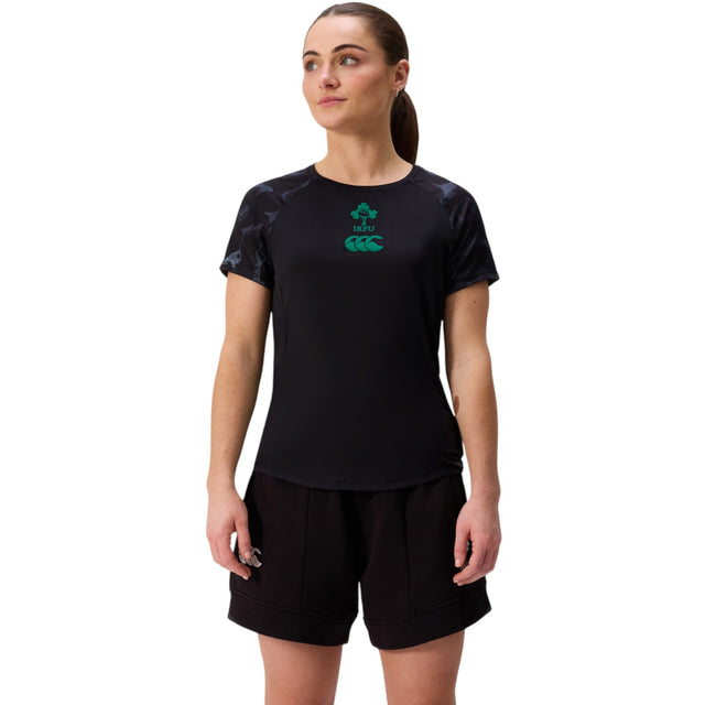 Canterbury IRFU Ireland Rugby 2025/26 Womens Superlight Training T-Shirt Model Front View