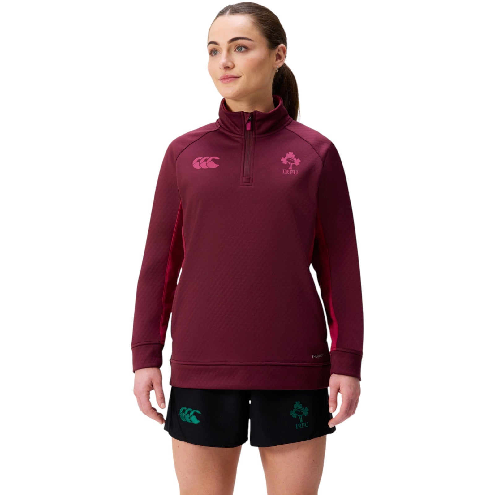 Front Row Women's Rugby Hoodie Front Row FR8 Sewn Stripe L/S