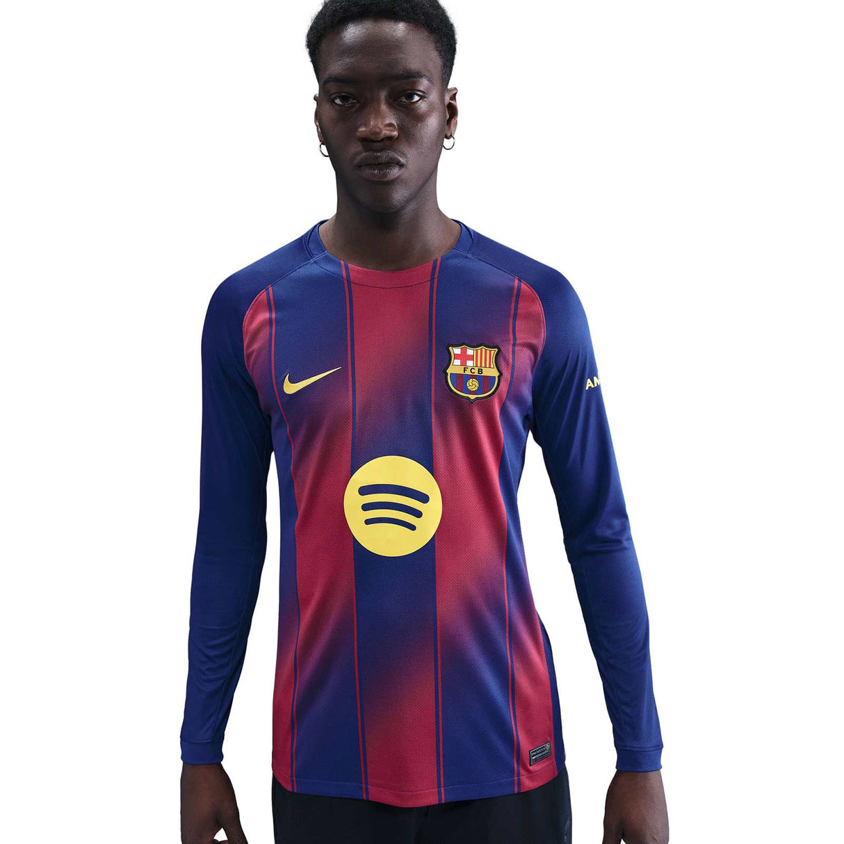 Nike FC Barcelona 2025/26 Stadium Home Mens Dri-FIT Soccer Replica Long-Sleeve Jersey