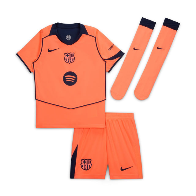 Nike FC Barcelona 2025/26 Stadium Third Little Kids Dri-FIT Total 90 Soccer 3-Piece Kit