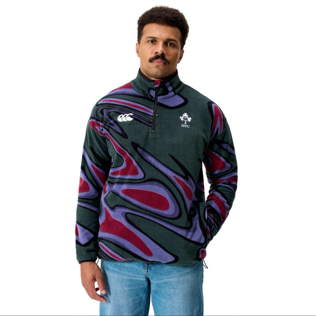 Canterbury Ireland IRFU Rugby Mens Half-Zip Retro Fleece