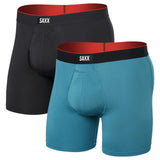 SAXX MS Mesh Boxer Brief Fly 2pk Blk/Bl